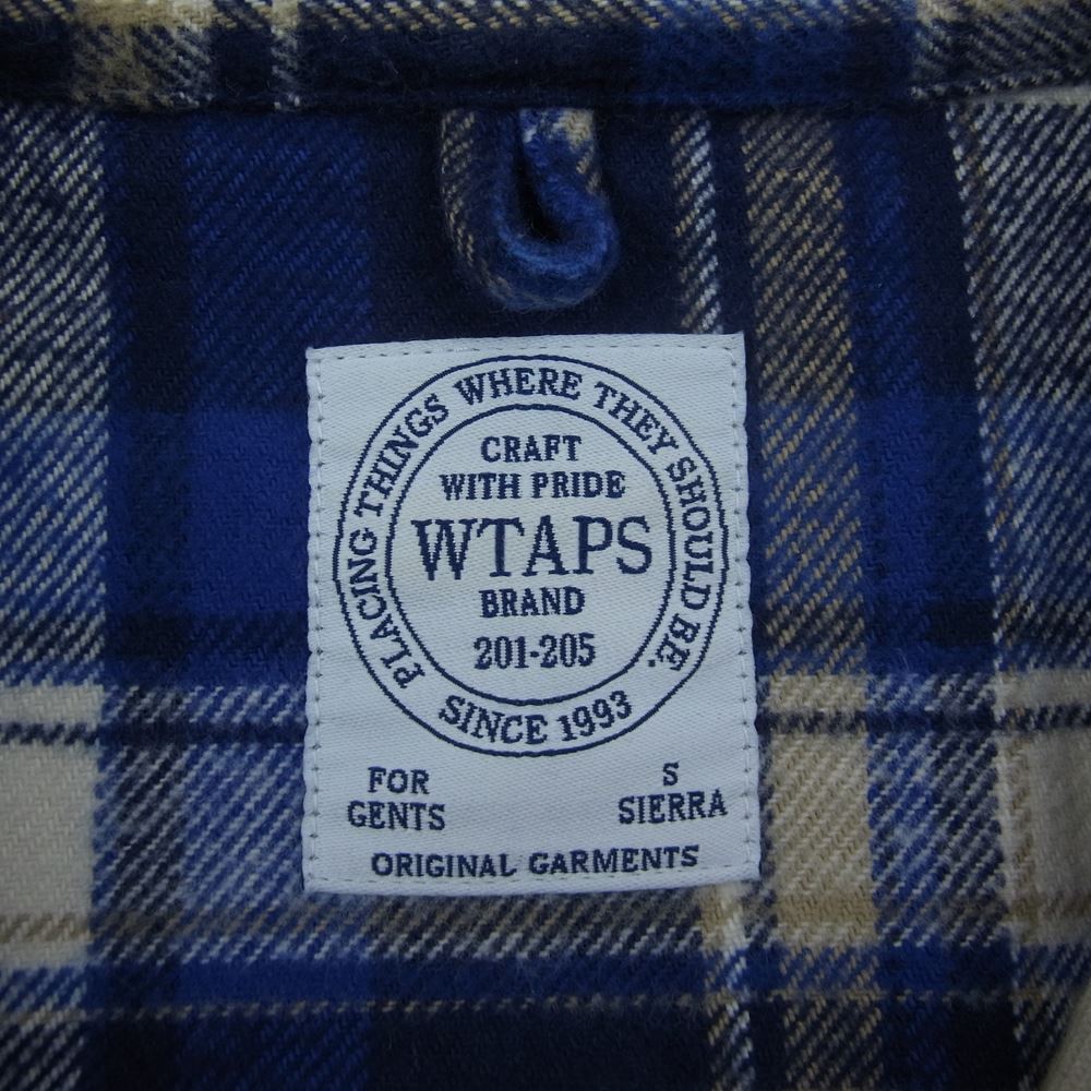 WTAPS ダブルタップス 14AW 142GWDT-SHM05 VATOS L/S SHIRTS TEXTILE バトス チェック ネル シャツ ネイビー系 S【中古】