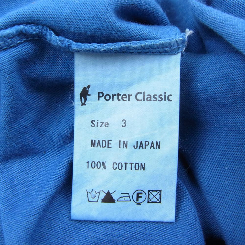 PORTER CLASSIC ポータークラシック HIGH NECK T-SHIRT オーバーサイズ ハイネック Tシャツ インディゴ ブルー系 3【中古】