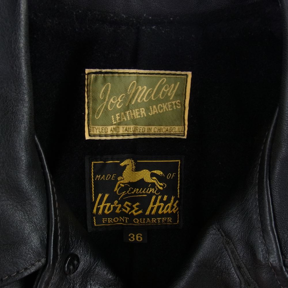 The REAL McCOY'S ザリアルマッコイズ Joe McCOY ジョーマッコイ ホースハイド レザー カーコート ブラック系 36【中古】