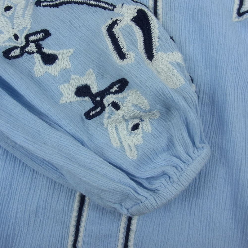 GRACE CONTINENTAL グレースコンチネンタル 刺繍 ギャザートップ ブルー ブルー系 36【中古】