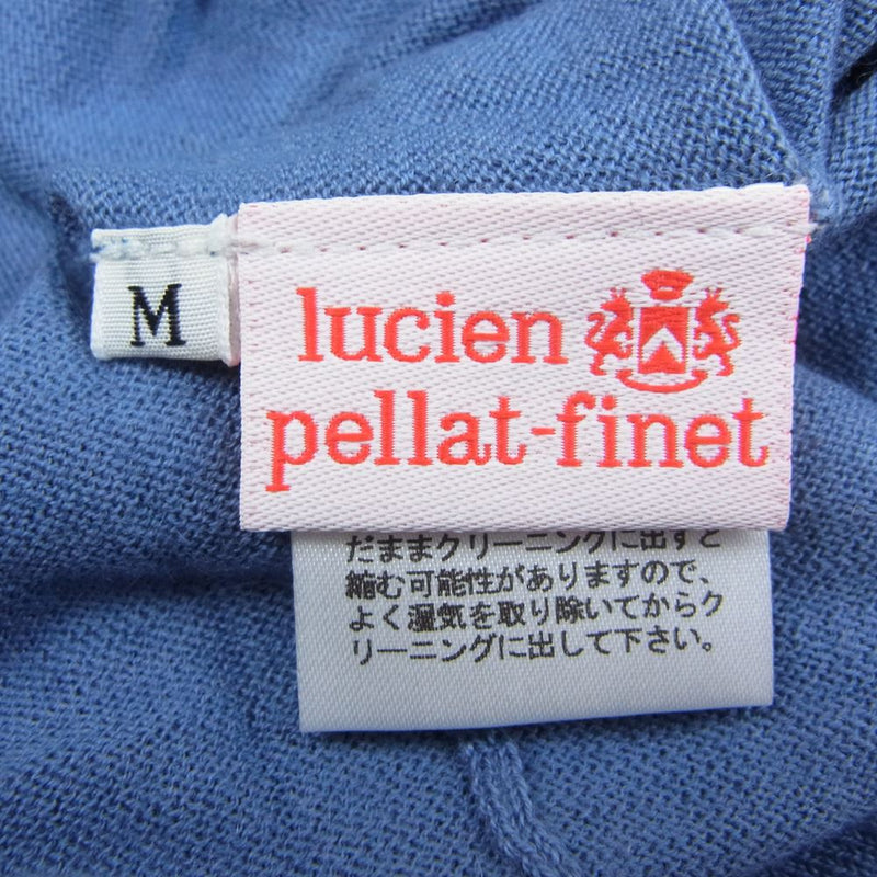 Lucien Pellat-Finet ルシアンペラフィネ カシミア混 スカル刺繍 Vネック ニット カモフラ スカル ブルー ブルー系 M【中古】