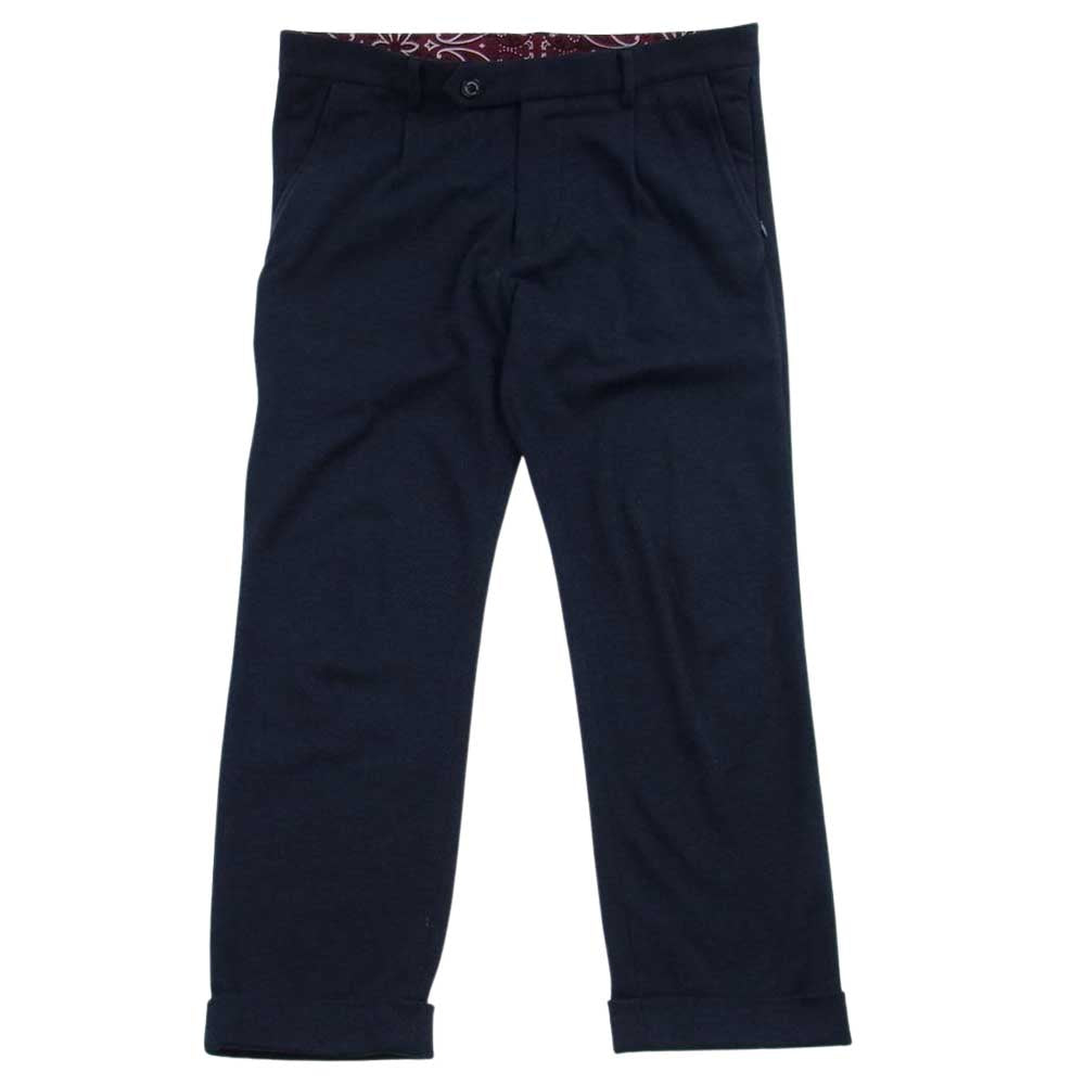 1piu1uguale3 ウノピュウノウグァーレトレ MRP477 WOL110 TRAVEL PANTS ストレッチ トラベル スラックス パンツ ダークネイビー系 内側：レッド系 VI【中古】