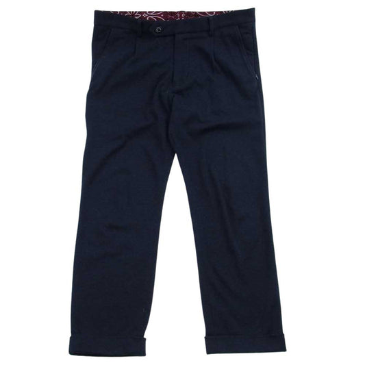 1piu1uguale3 ウノピュウノウグァーレトレ MRP477 WOL110 TRAVEL PANTS ストレッチ トラベル スラックス パンツ ダークネイビー系 内側：レッド系 VI【中古】