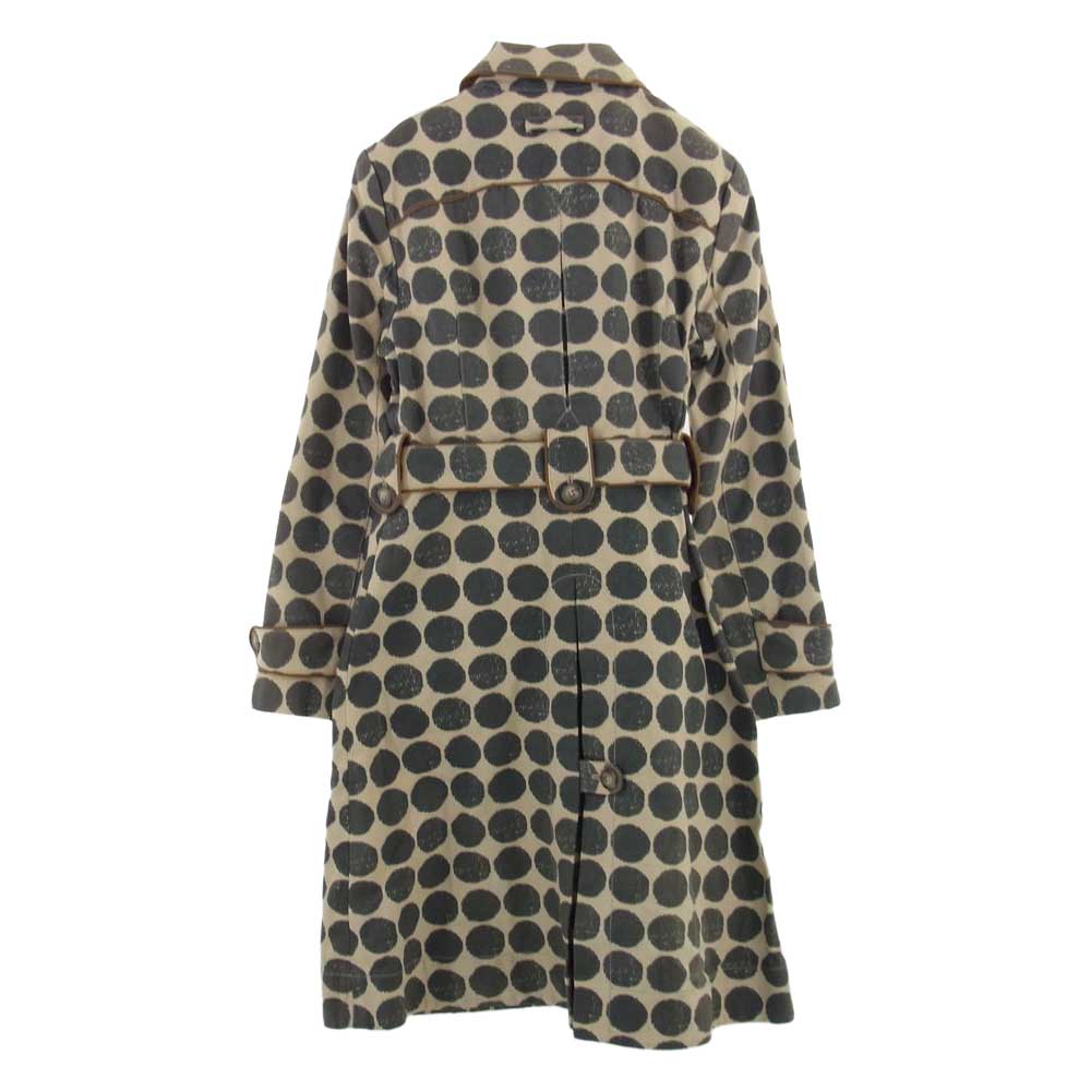 TOCCA トッカ COTC-HM-1001 生成 キナリ ドット総柄 ベルテッド トレンチコート ライトブラウン系 グレー系 ブラウン系 ２【中古】