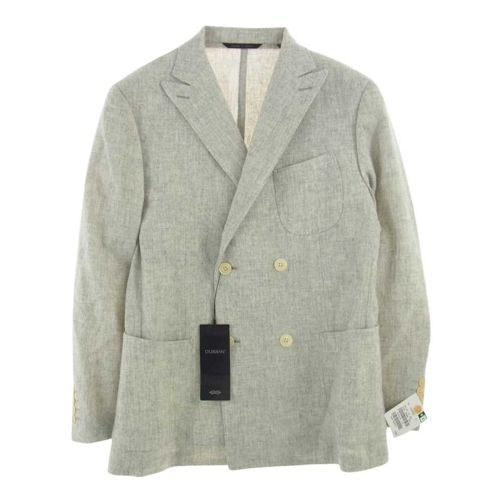 ダーバン D224336 未使用タグ付き ピークドラペル ウール ダブル ジャケット  グレー系 94 AB4【美品】【中古】