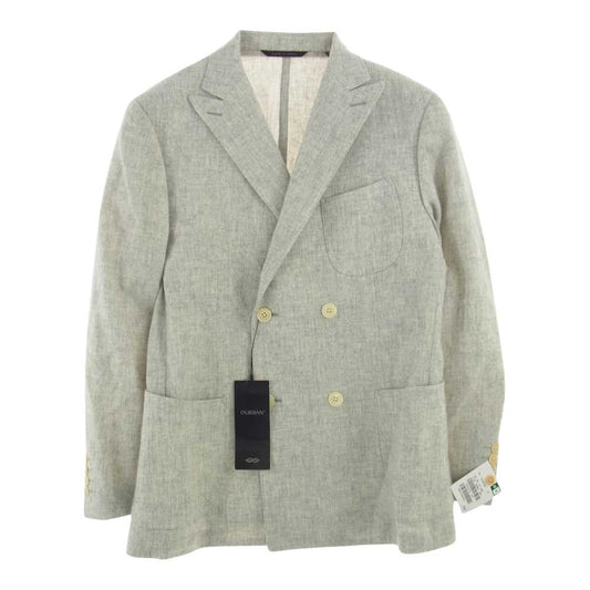 ダーバン D224336 未使用タグ付き ピークドラペル ウール ダブル ジャケット  グレー系 94 AB4【美品】【中古】