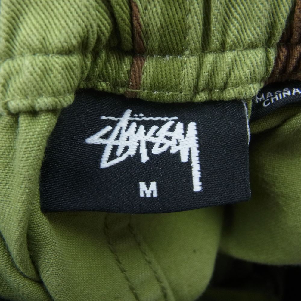 STUSSY ステューシー CAMO PULL ON BEACH カモフラ トライバル リーフ総柄 ショーツ ハーフパンツ カーキ系 M【中古】