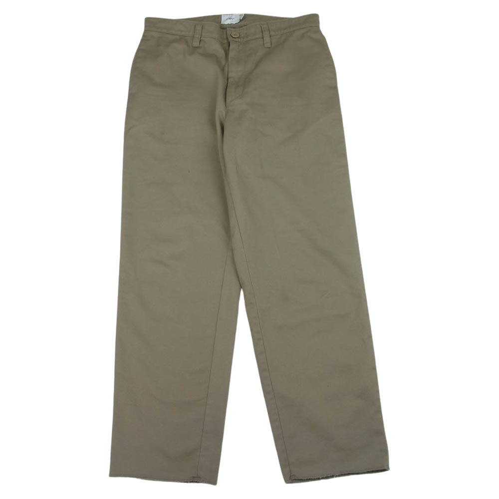 WTAPS ダブルタップス 19AW 192WVDT-PTM06 KHAKI TROUSERS COPO TWILL ツイル カーキ トラウザー チノパンツ ベージュ系 2【中古】