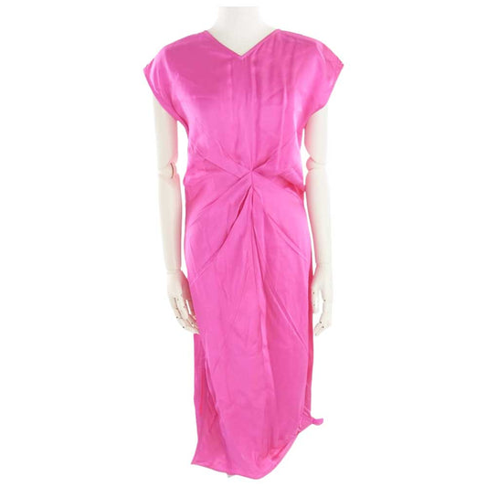 HELMUT LANG ヘルムートラング TWISTED FRONT SATIN DRESS ツイスト フロント サテン ドレス ピンク系 2【極上美品】【中古】