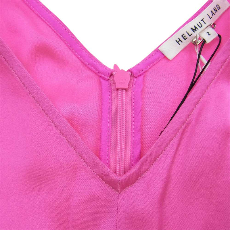 HELMUT LANG ヘルムートラング TWISTED FRONT SATIN DRESS ツイスト フロント サテン ドレス ピンク系 2【極上美品】【中古】
