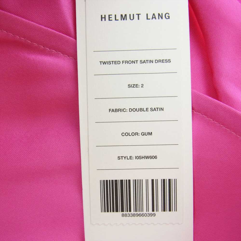HELMUT LANG ヘルムートラング TWISTED FRONT SATIN DRESS ツイスト フロント サテン ドレス ピンク系 2【極上美品】【中古】