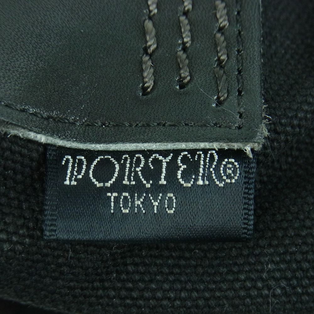 PORTER ポーター RIGBY レザー キャンバス トート バッグ 日本製 ブラック系【中古】