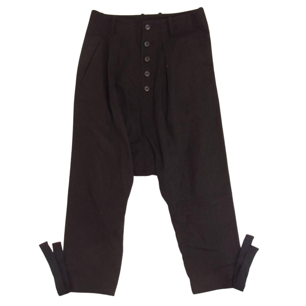 Yohji Yamamoto ヨウジヤマモト REGULATION レギュレーション FJ-P52-301 Dropped Crotch Pants 裾ドローコード サルエルパンツ ブラック系 1【中古】