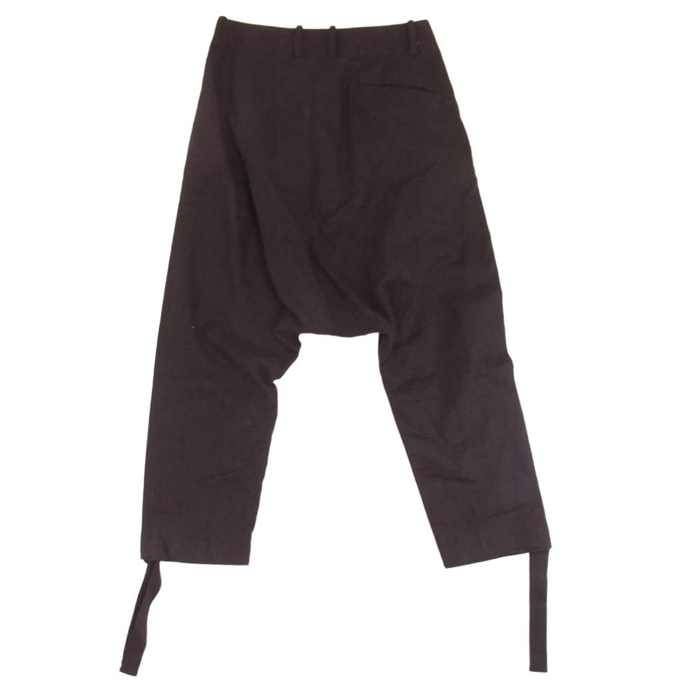 Yohji Yamamoto ヨウジヤマモト REGULATION レギュレーション FJ-P52-301 Dropped Crotch Pants 裾ドローコード サルエルパンツ ブラック系 1【中古】