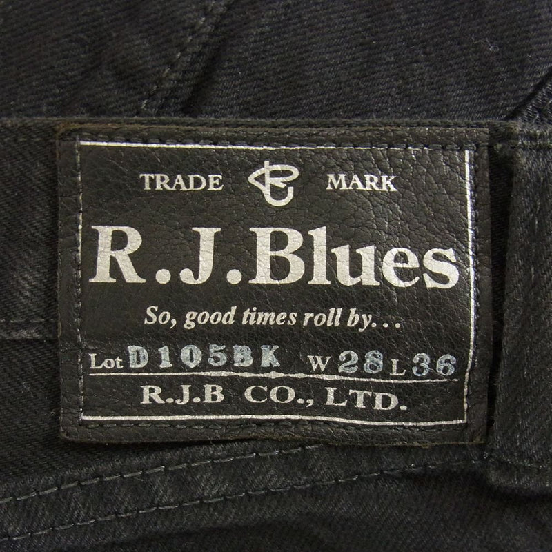 R.J.B アールジェイビー D105BK BLACK DENIM ブラック デニム パンツ ブラック系 28【中古】
