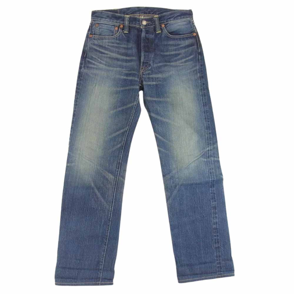 THE FLAT HEAD ザフラットヘッド 5005C USED加工 ストレート デニム パンツ インディゴブルー系 W29 L34【中古】