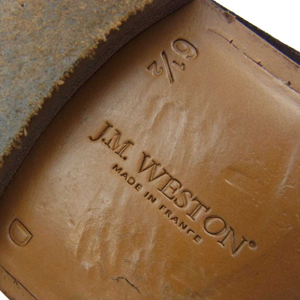 J.M WESTON ジェイエムウエストン スエード コインローファー  ダークブラウン系 UK6.5D【中古】