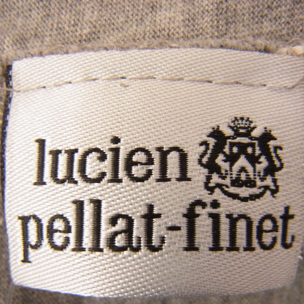 Lucien Pellat-Finet ルシアンペラフィネ ヘンプ バックプリント 総柄 vネック 半袖カットソー グレー系 M【中古】