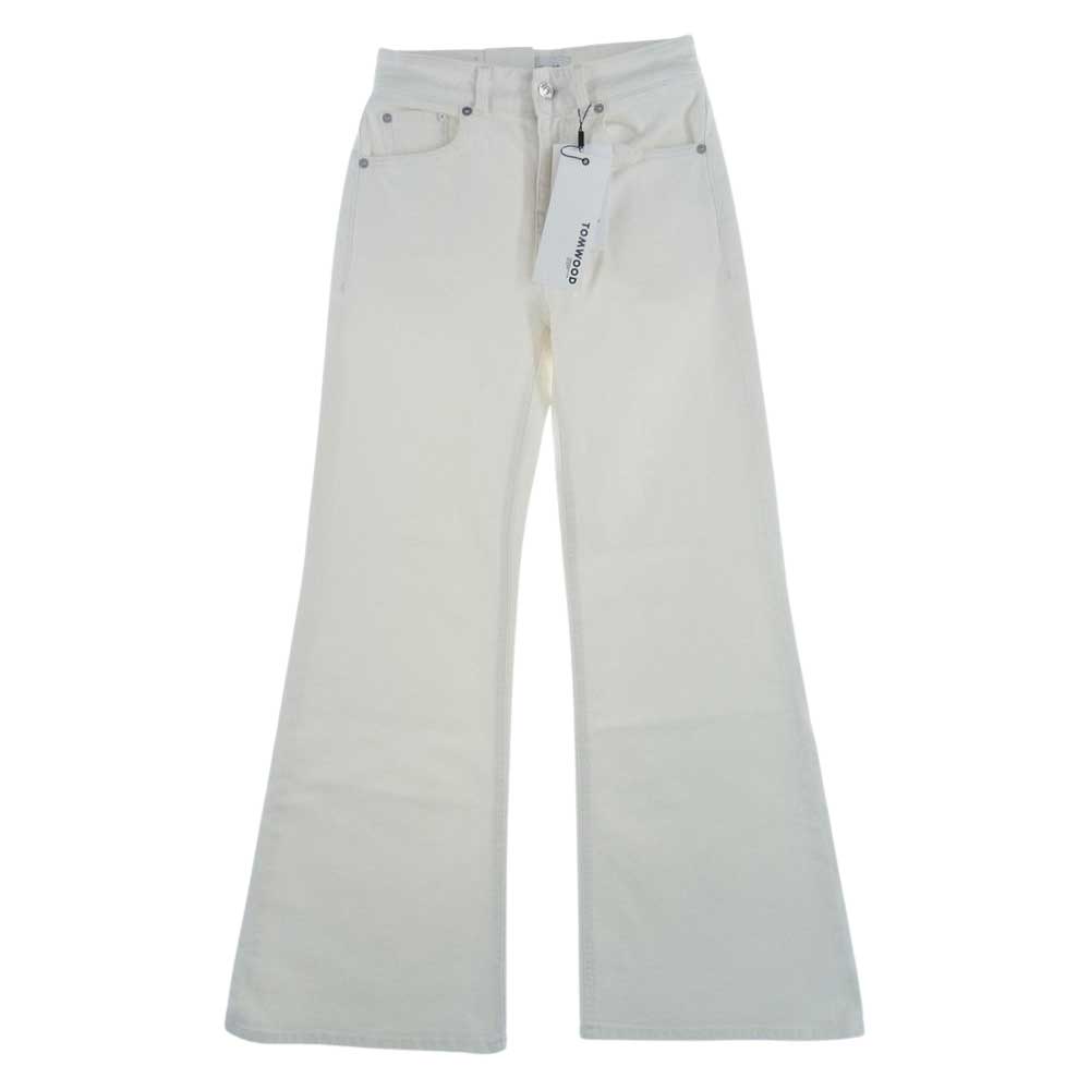 トムウッド 1577-343-7593-0190 ハイウエスト フレア デニムパンツ ジーンズ ホワイト系 W27 L30【新古品】【未使用】【中古】
