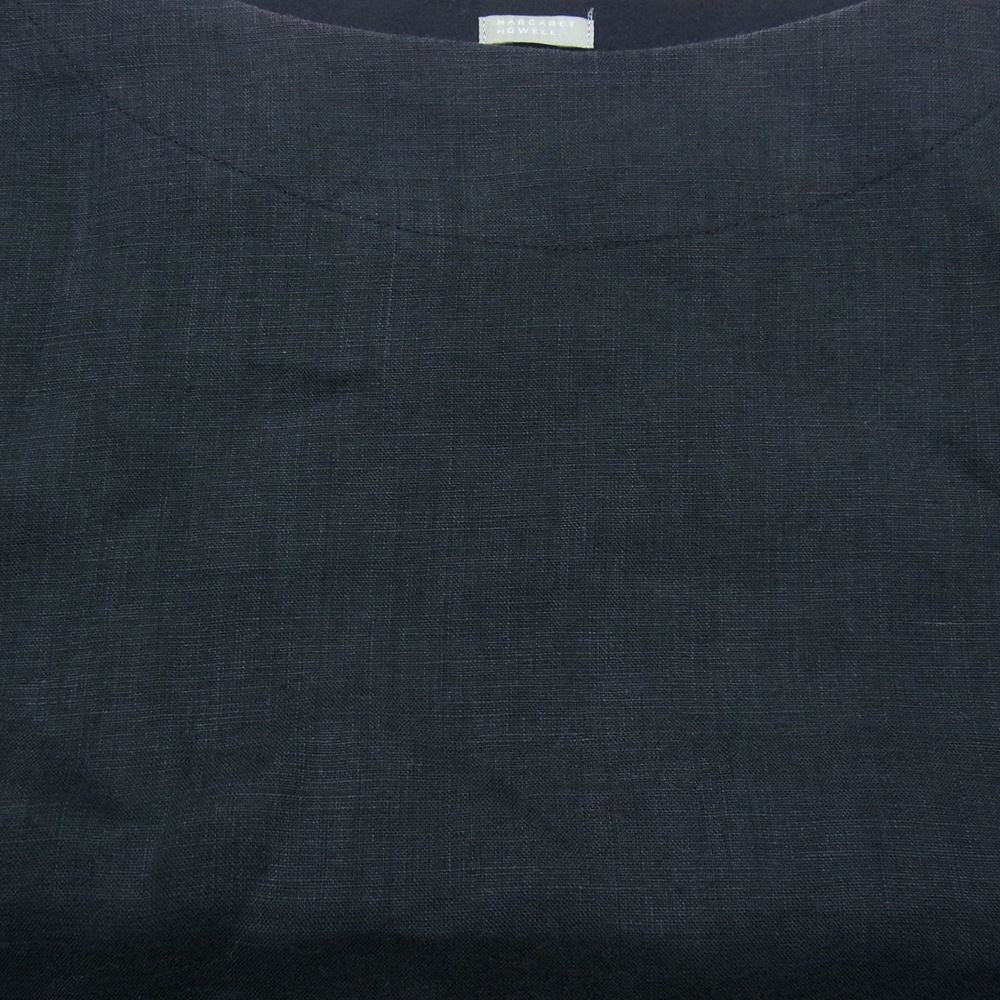 MARGARET HOWELL マーガレットハウエル リネン ワンピース 半袖 ブラック ブラック系 F【中古】