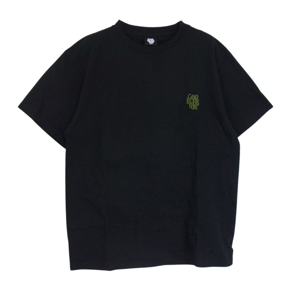 ゴッドブレスユー  EXAMPLE ロゴ 刺繍 TEE Tシャツ ブラック系 L【中古】