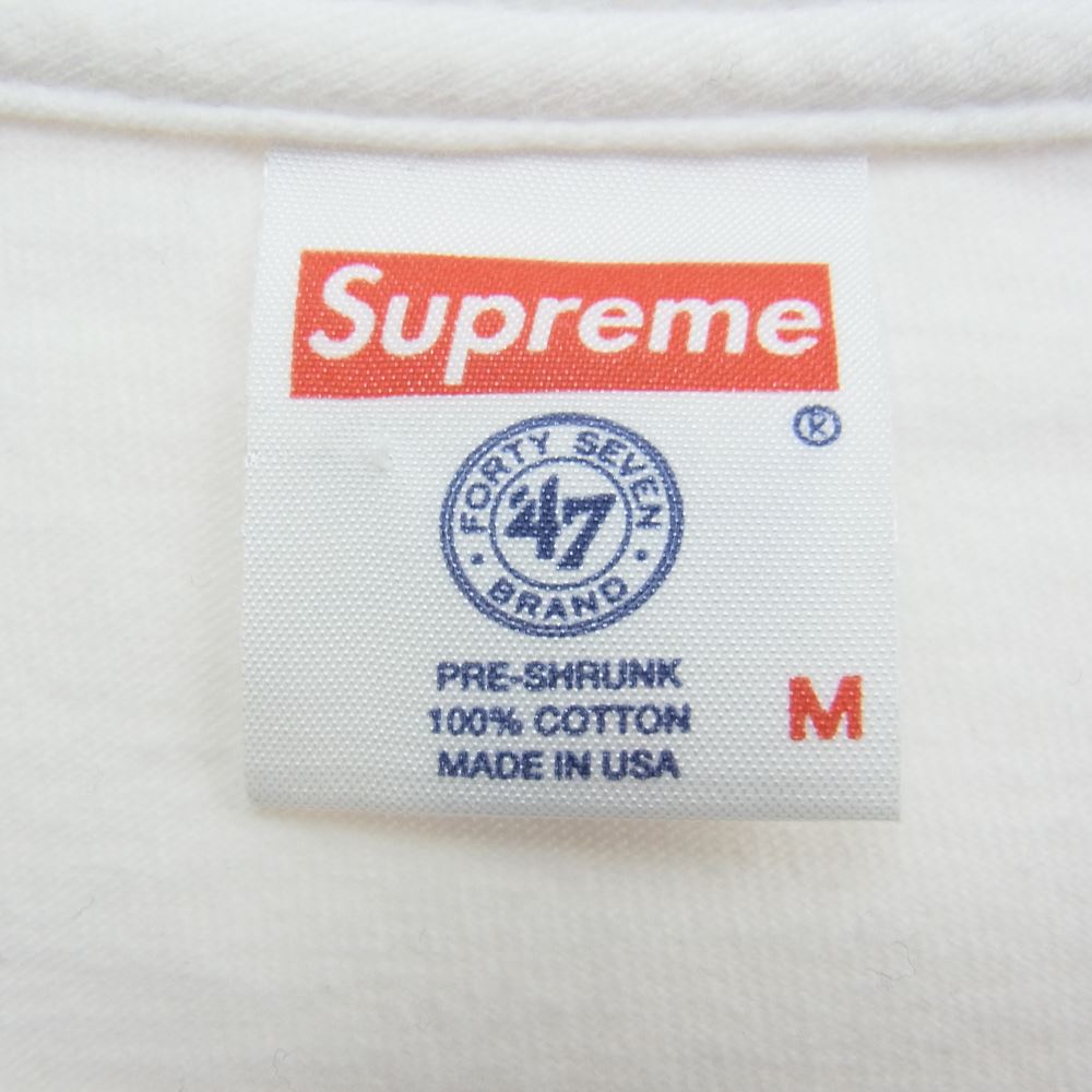 Supreme シュプリーム 15SS × New York Yankees Box Logo Tee ニューヨークヤンキース ボックスロゴ プリント 半袖 Tシャツ ホワイト系 M【中古】