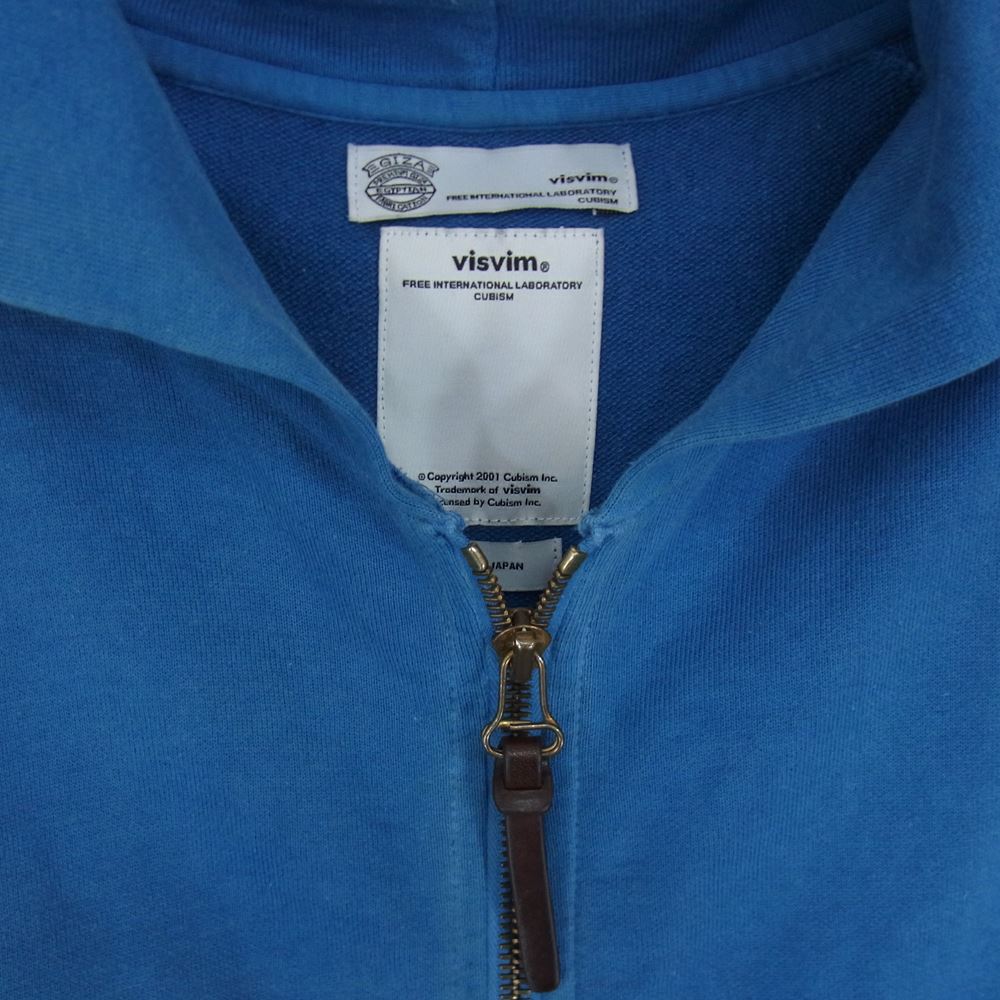 VISVIM ビズビム 12SS 0112105010021 INDIGO HOODIE F.Z. GIZAインディゴ フーディ ジップ パーカー ブルー系 2【中古】