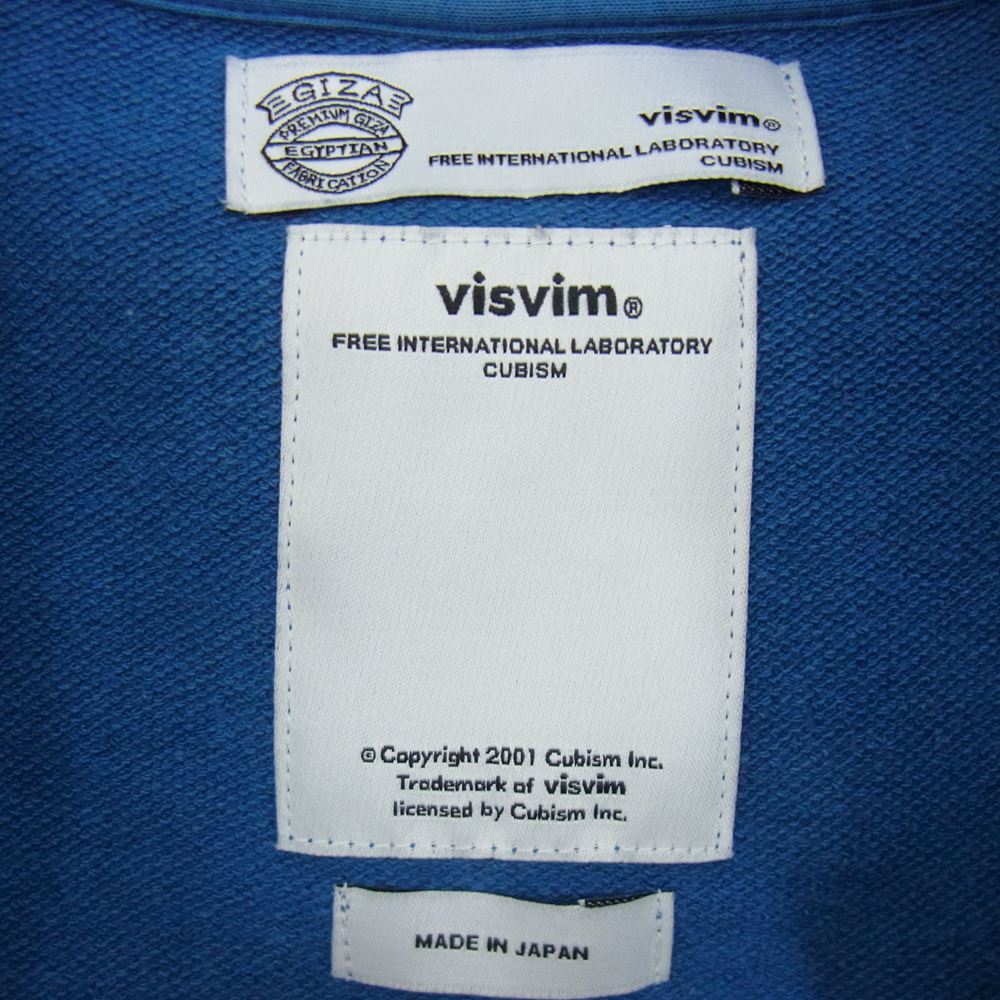VISVIM ビズビム 12SS 0112105010021 INDIGO HOODIE F.Z. GIZAインディゴ フーディ ジップ パーカー ブルー系 2【中古】