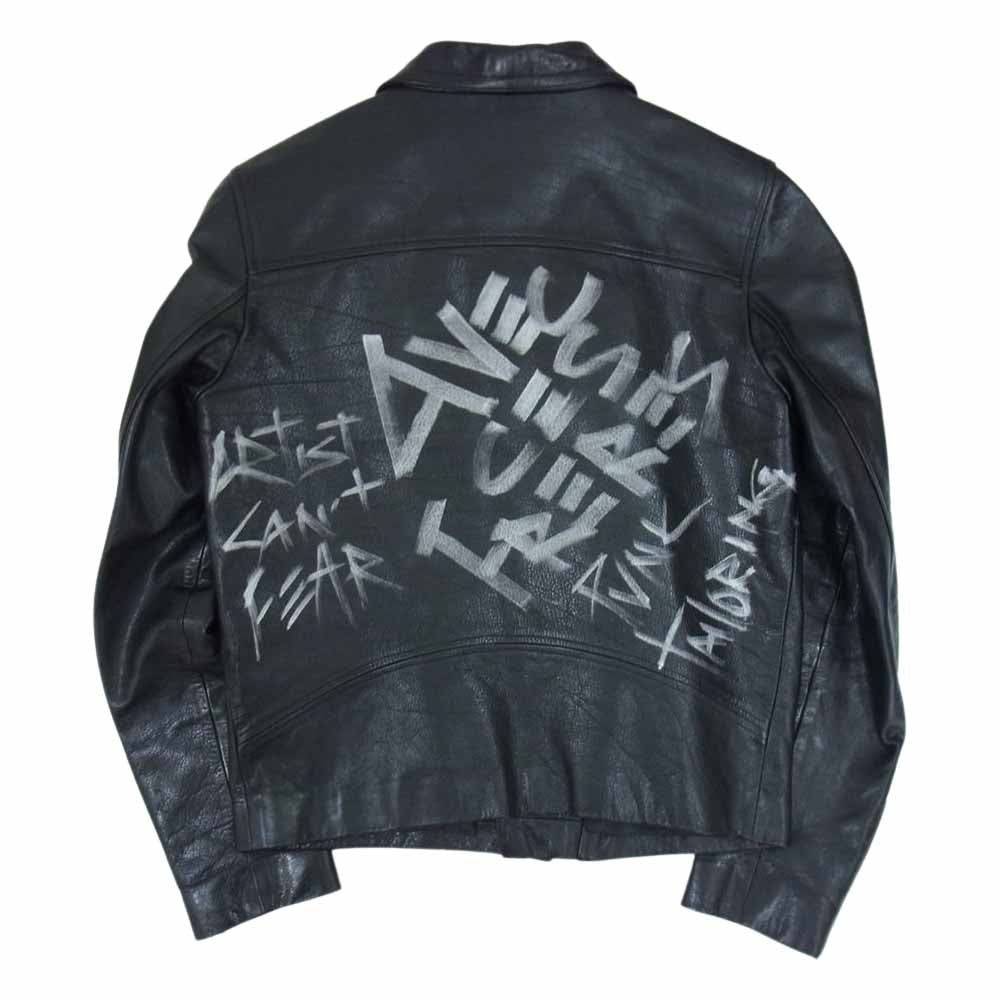 アートカムズファースト AVEC CES FRERES バックペイント ダブルライダース ジャケット ブラック系 サイズ表記無【中古】