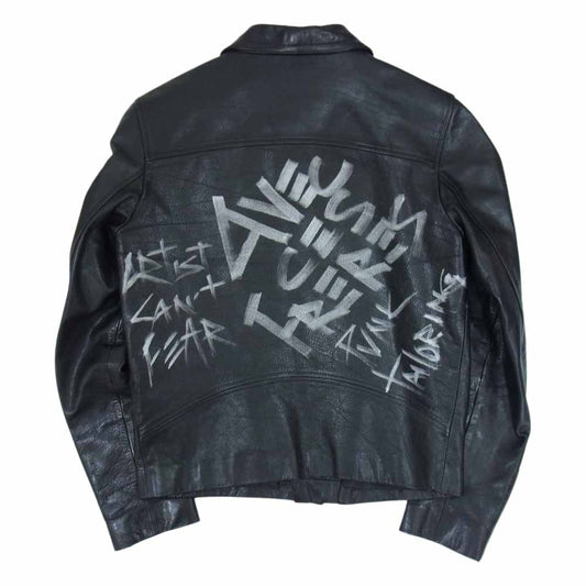 アートカムズファースト AVEC CES FRERES バックペイント ダブルライダース ジャケット ブラック系 サイズ表記無【中古】