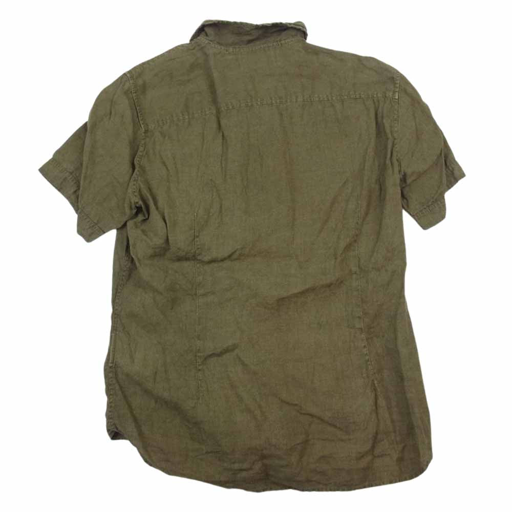 STONE ISLAND ストーンアイランド 561511301 リネン 半袖 シャツ カーキ系 M【中古】