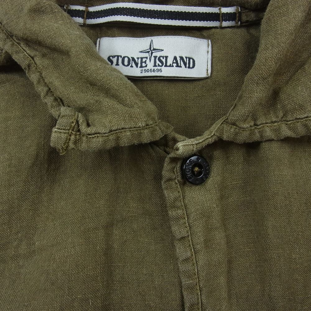 STONE ISLAND ストーンアイランド 561511301 リネン 半袖 シャツ カーキ系 M【中古】 – ブランド古着 LIFE