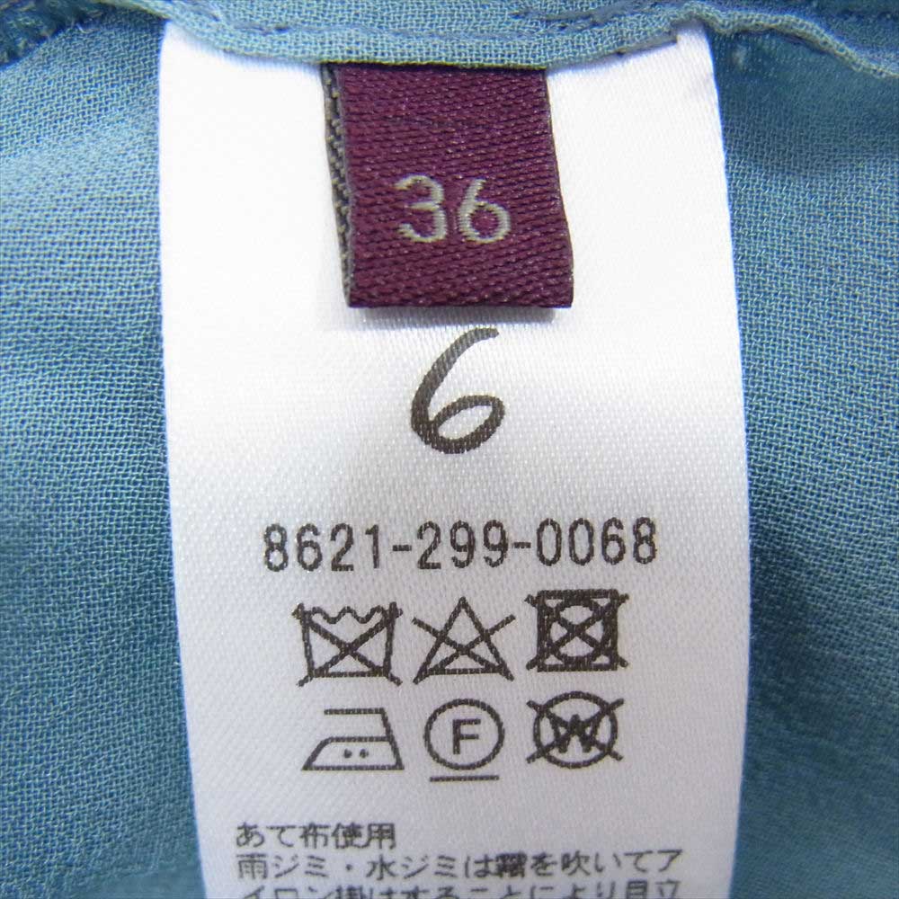 ロク SHEER SAILOR COLLAR BLOUSE セーラー カラー ブラウス ブルー系 36【中古】