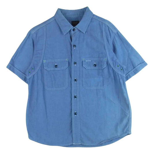 TENDERLOIN テンダーロイン T-CHAMBRAY SHT S/S シャンブレー 半袖 シャツ コットン 日本製 インディゴブルー系 S【中古】