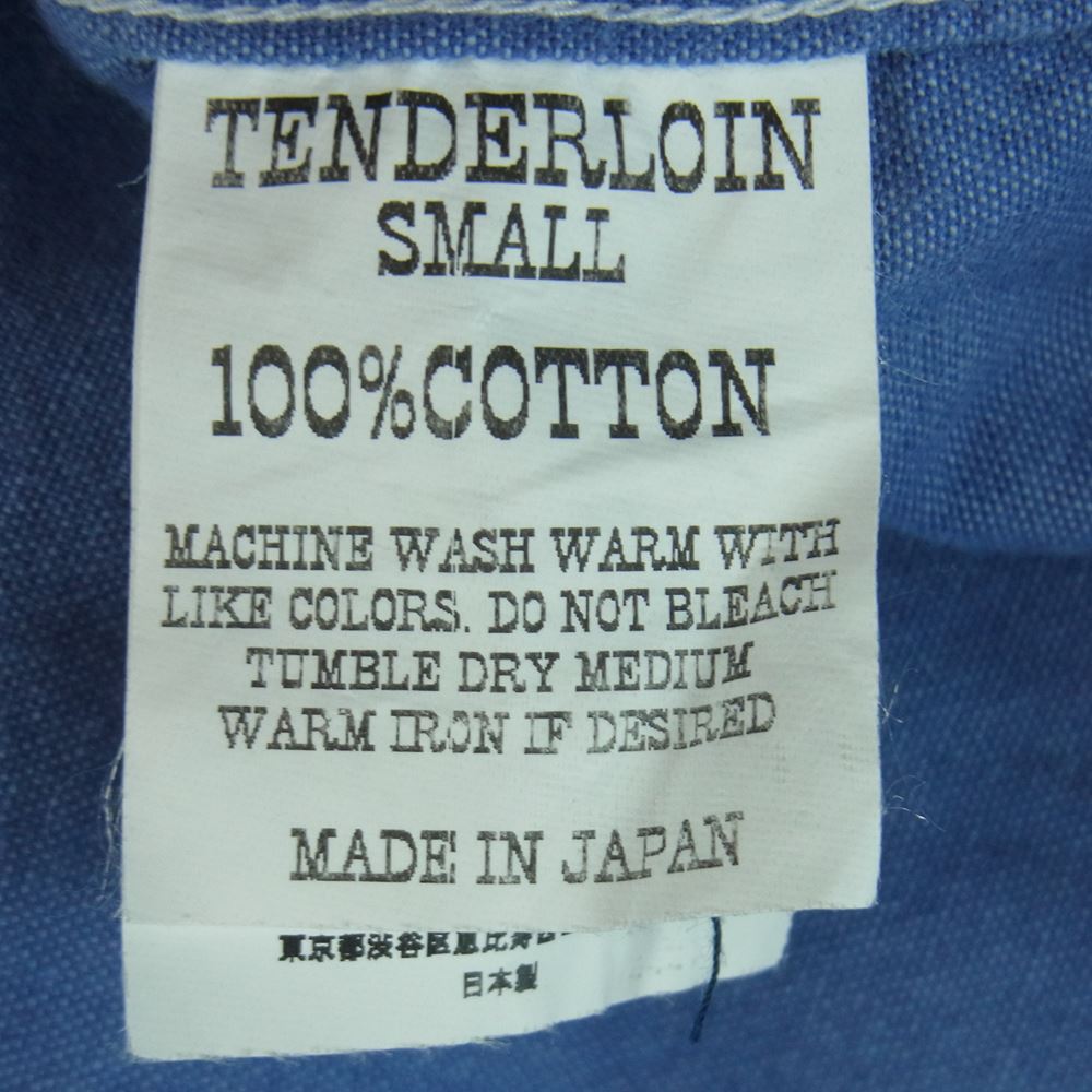 TENDERLOIN テンダーロイン T-CHAMBRAY SHT S/S シャンブレー 半袖 シャツ コットン 日本製 インディゴブルー系 S【中古】