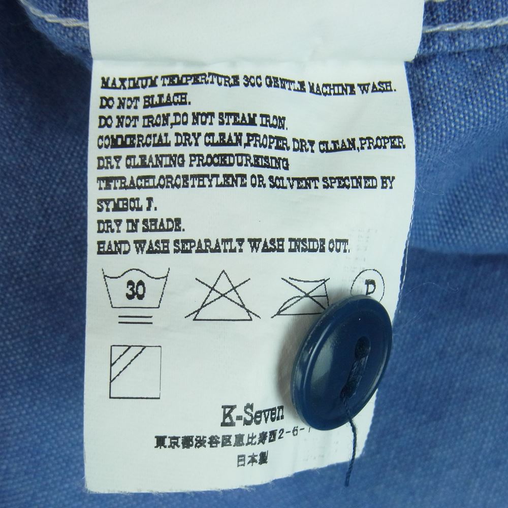 TENDERLOIN テンダーロイン T-CHAMBRAY SHT S/S シャンブレー 半袖 シャツ コットン 日本製 インディゴブルー系 S【中古】