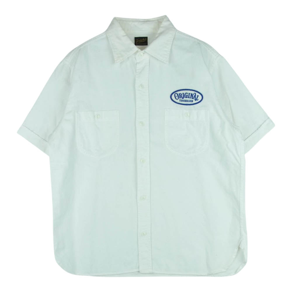 TENDERLOIN テンダーロイン T-G.S SHT PIQUE ピケ 半袖 ワーク シャツ コットン 日本製 ホワイト系 S【中古】