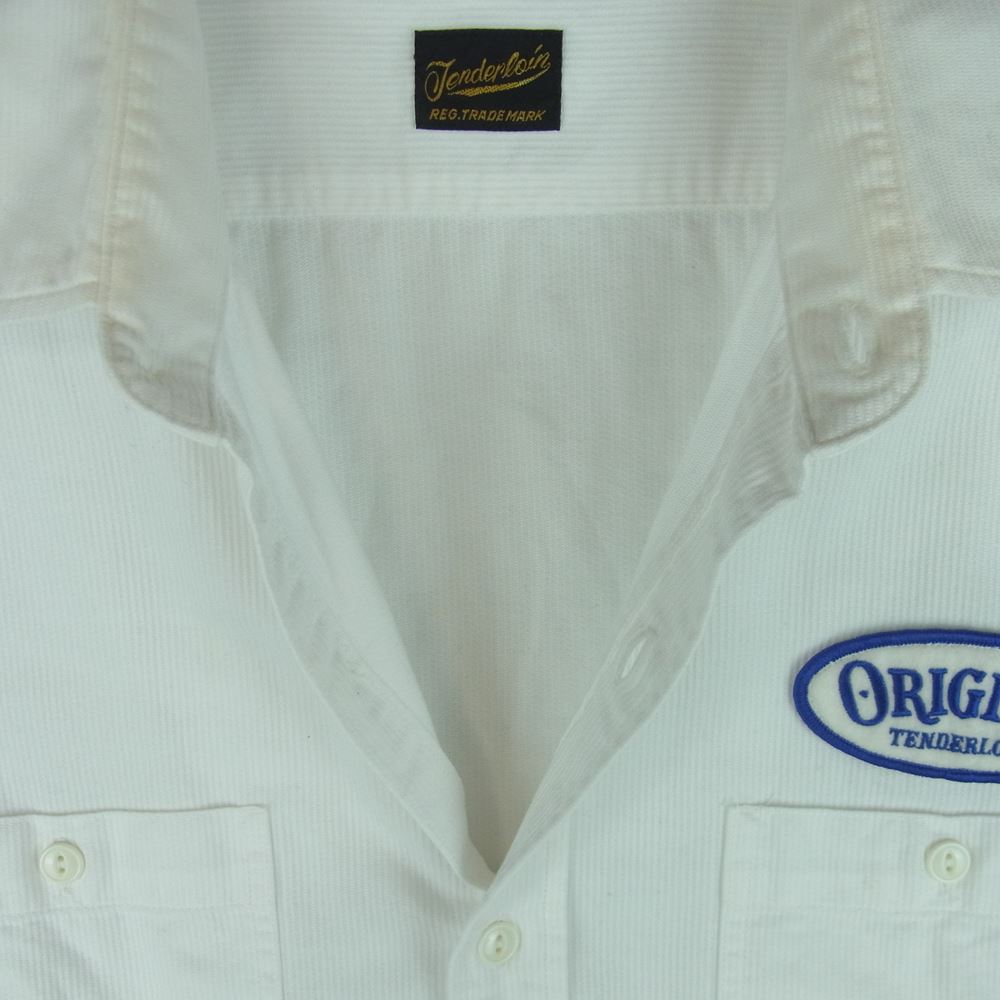 TENDERLOIN テンダーロイン T-G.S SHT PIQUE ピケ 半袖 ワーク シャツ コットン 日本製 ホワイト系 S【中古】