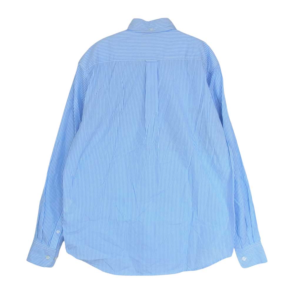 コーヘン 20-181-012 ニット パッチワーク ストライプ 長袖 シャツ ブルー系 46【中古】