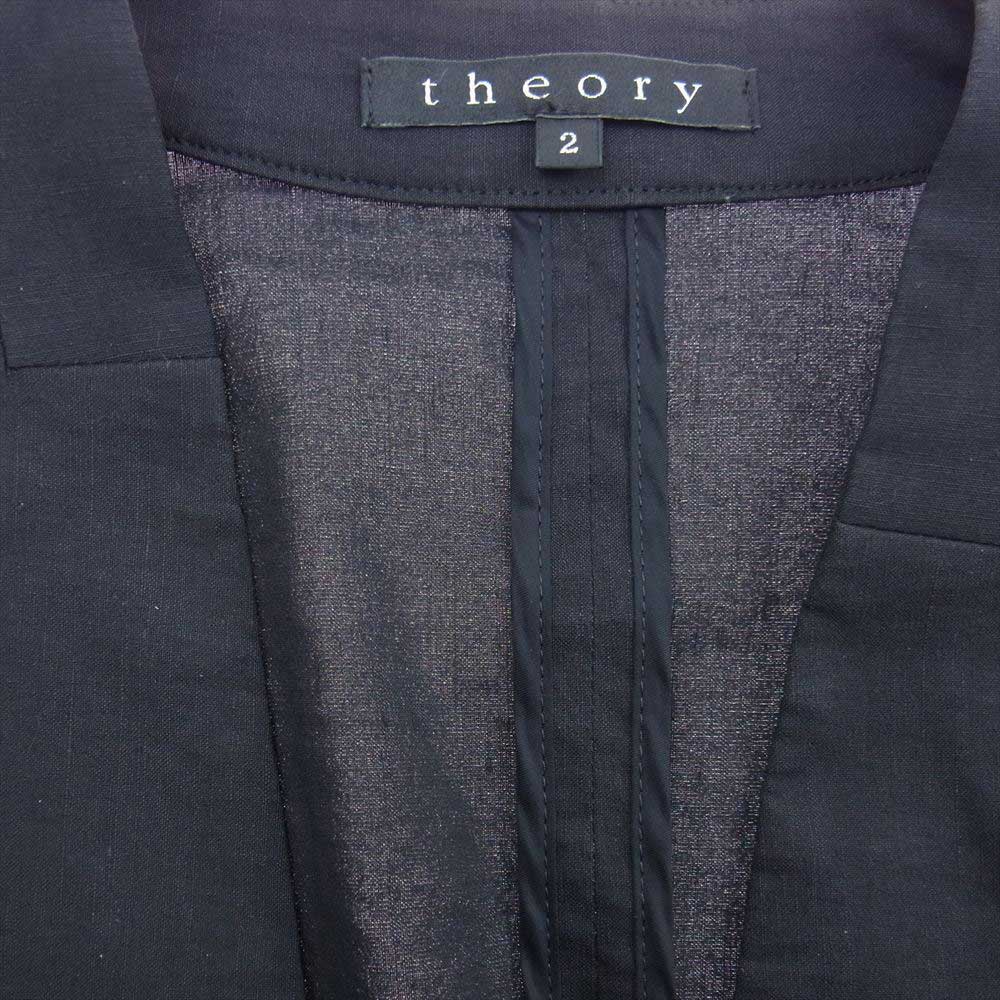 セオリー  01-2304133 01-120407 リネン混 ジャケットパンツ セットアップ ブラック系 2【中古】