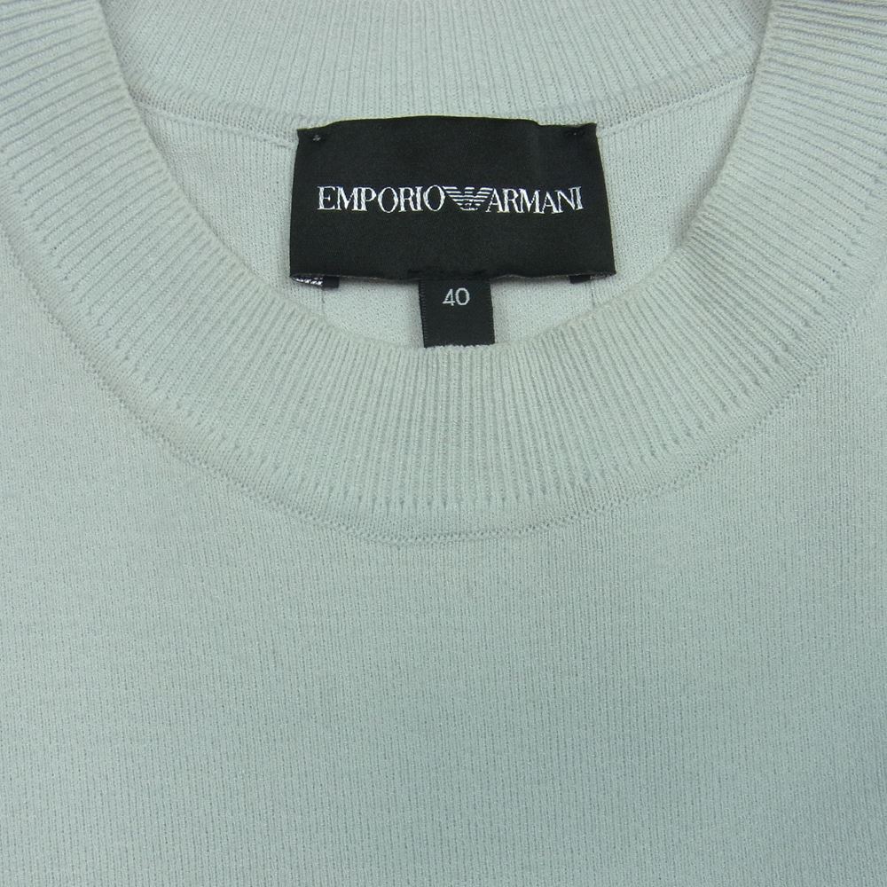 Emporio Armani エンポリオ・アルマーニ 3K2AW5 2M23Z ノースリーブ ニット ワンピース ルーマニア製 ライトグレー系 40【中古】