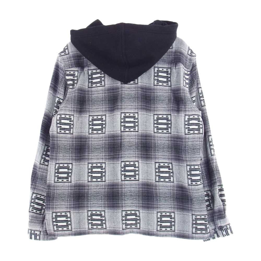 Supreme シュプリーム 20AW  Hooded Shadow plaid Shirts フード付き ネル 長袖シャツ グレー系 S【中古】