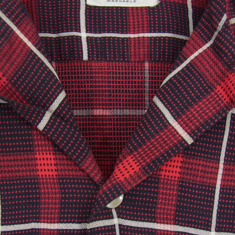 クランブルック 60s オープン カラー チェック シャツ レッド系 M【中古】
