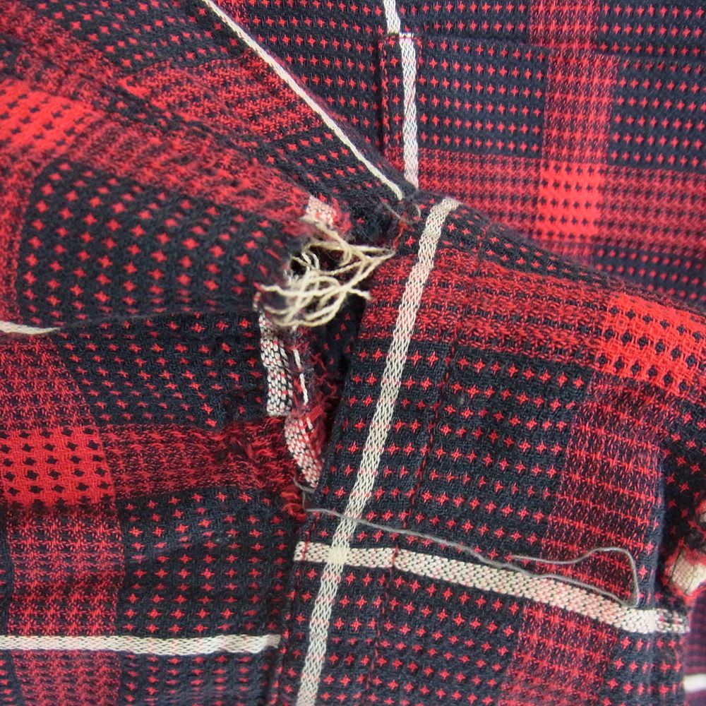 クランブルック 60s オープン カラー チェック シャツ レッド系 M【中古】