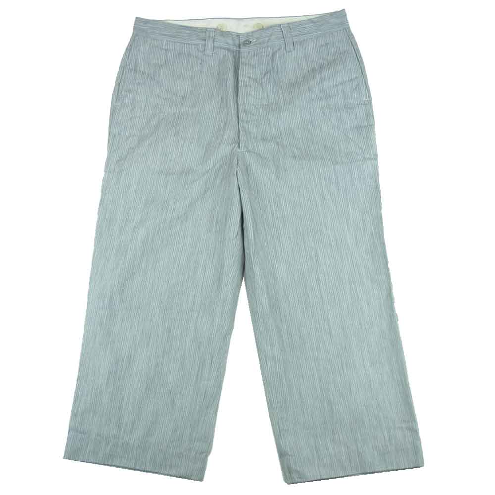 AT LAST アットラスト ストライプ ボタンフライ ミリタリー チノ パンツ グレー系 36【中古】