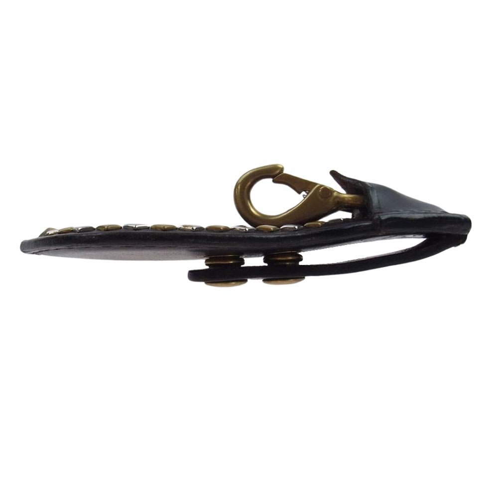 トラフィックレザーワークス スタッズ レザー キーループ ブラック系【中古】