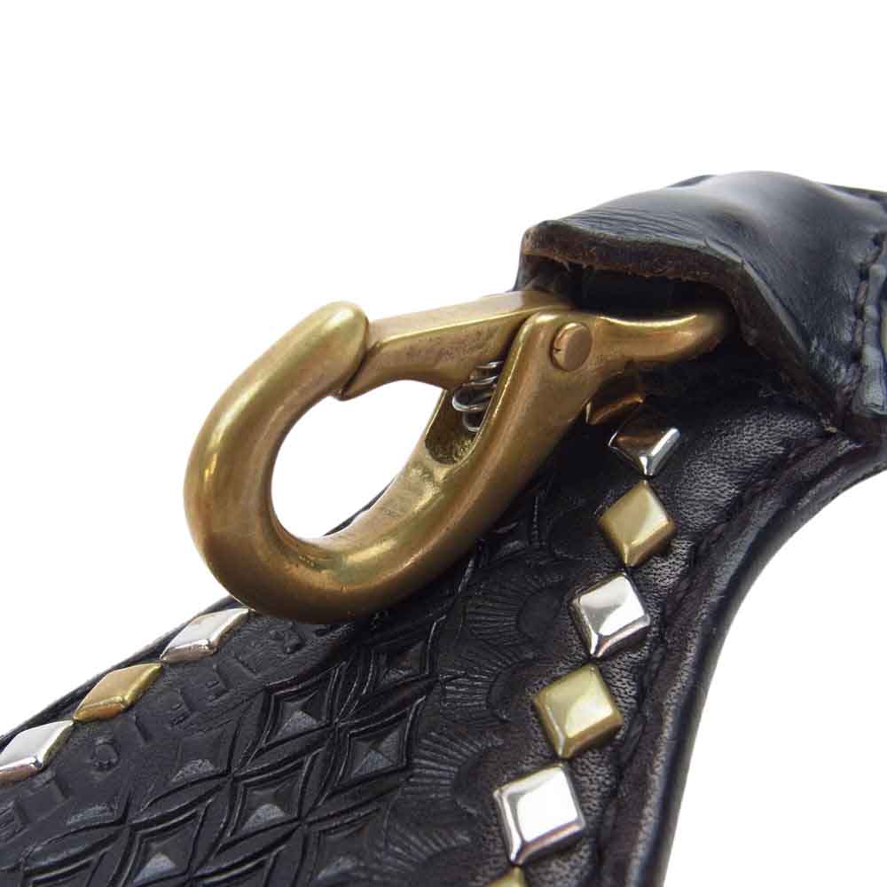 トラフィックレザーワークス スタッズ レザー キーループ ブラック系【中古】