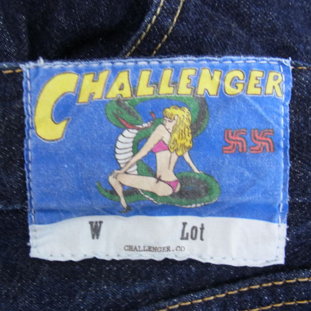 CHALLENGER チャレンジャー 21AW CLG-PT021-007 WIDE DENIM PANTS セルビッチ ワイド デニムパンツ ジーンズ インディゴブルー系 S【中古】