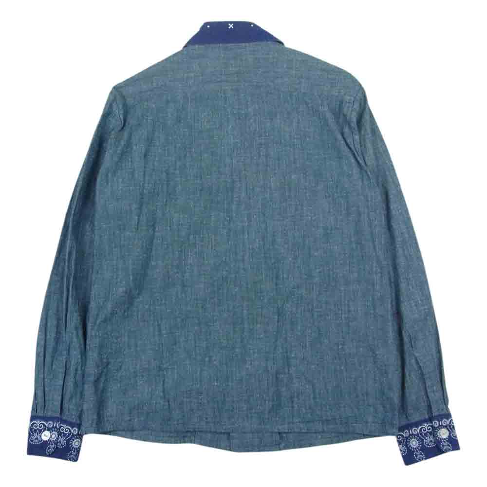 CHALLENGER チャレンジャー CLG-SH011-007 バンダナ柄 シャンブレー 長袖 シャツ インディゴブルー系 M【中古】