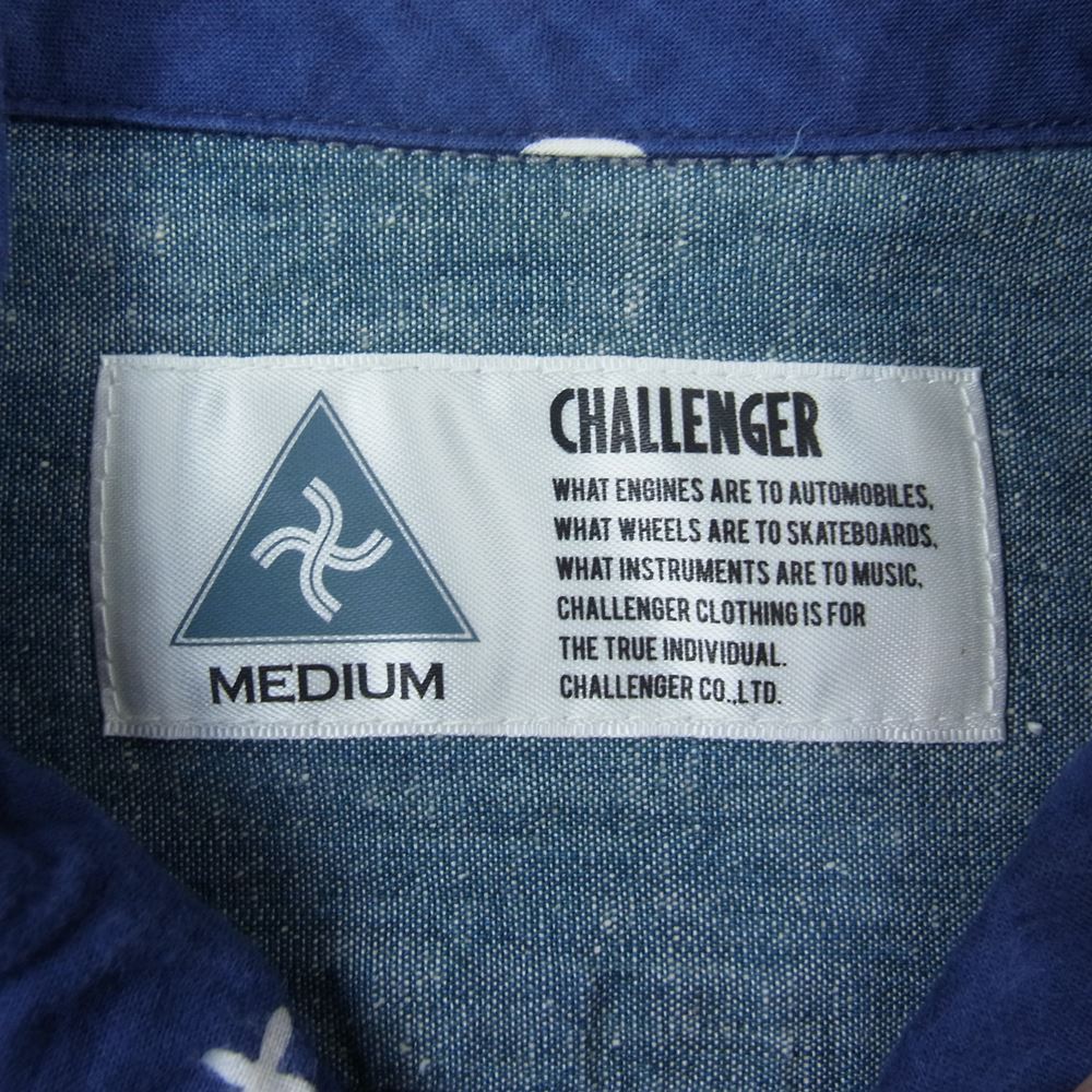 CHALLENGER チャレンジャー CLG-SH011-007 バンダナ柄 シャンブレー 長袖 シャツ インディゴブルー系 M【中古】